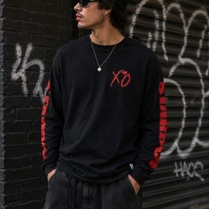 XO Clothing Black Red Graphic Long Sleeve Shirt Men’s XL Streetwear Tee
